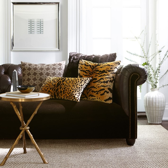 Scalamandre Leopard Lumbar Pillow Cover, Gold