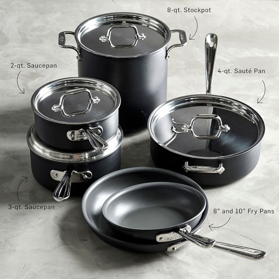 AllClad NS1 Nonstick Induction 10Piece Cookware Set Williams Sonoma