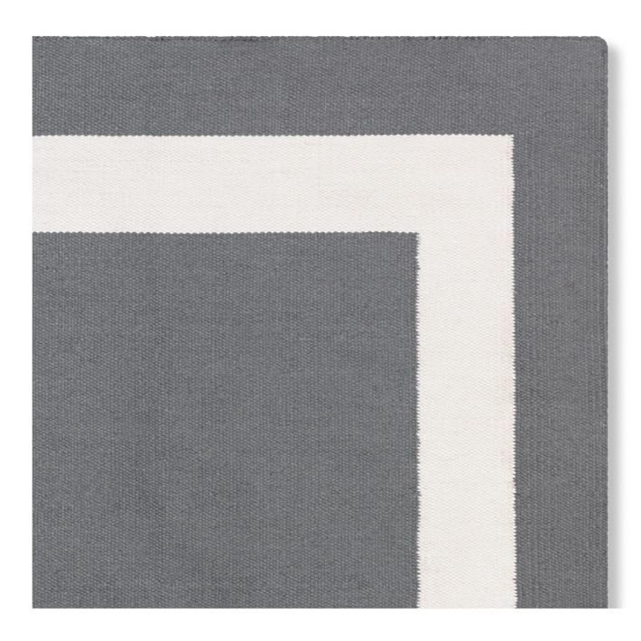 Solid Border Indoor Outdoor Rug Gray Williams Sonoma