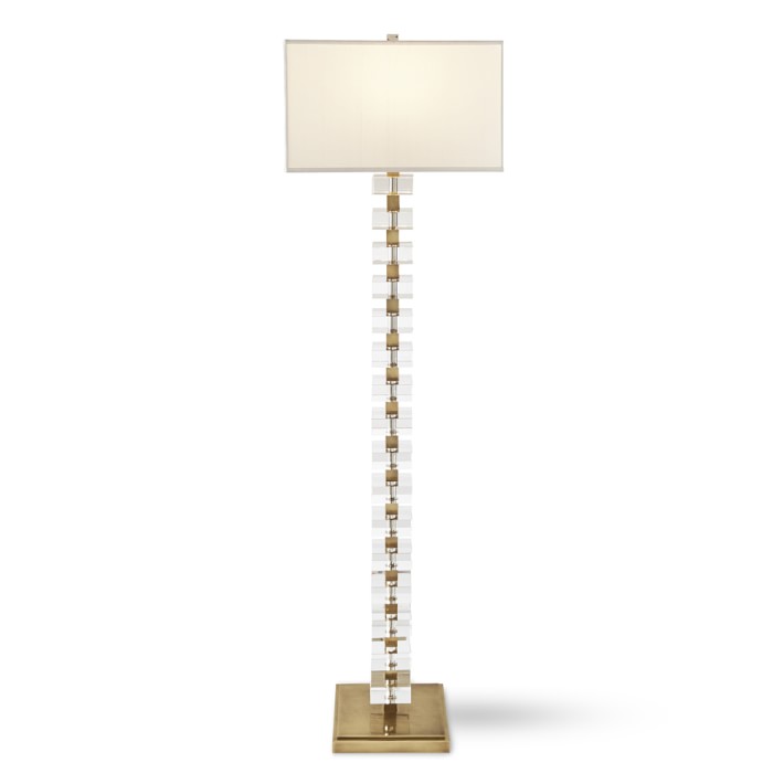 Stacked Crystal Floor Lamp Antique Brass Williams Sonoma