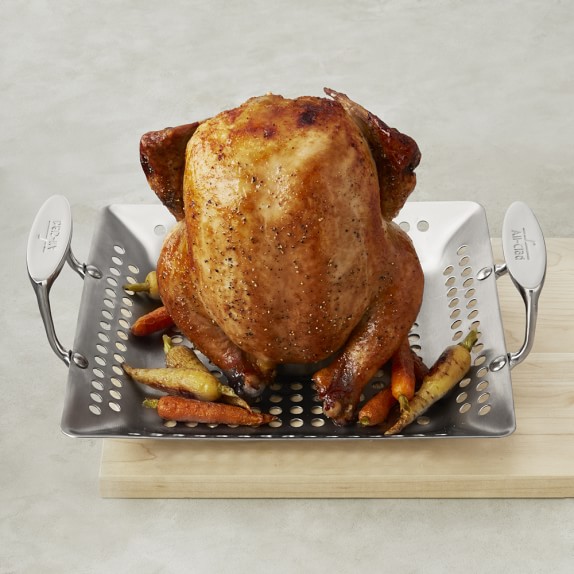 All-Clad Stainless-Steel Outdoor Chicken Roaster | Williams Sonoma