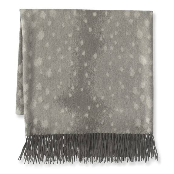Patterned Jacquard Cashmere Throw, Antelope Grey Williams Sonoma