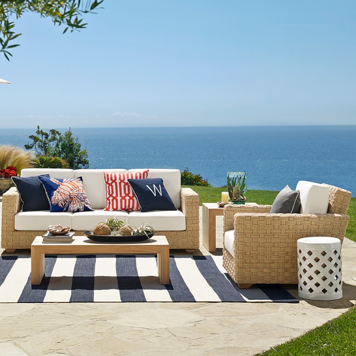 Patio Stripe Indoor/Outdoor Rug, Black | Williams Sonoma Patio Stripe Indoor/Outdoor Rug, Black | Williams Sonoma