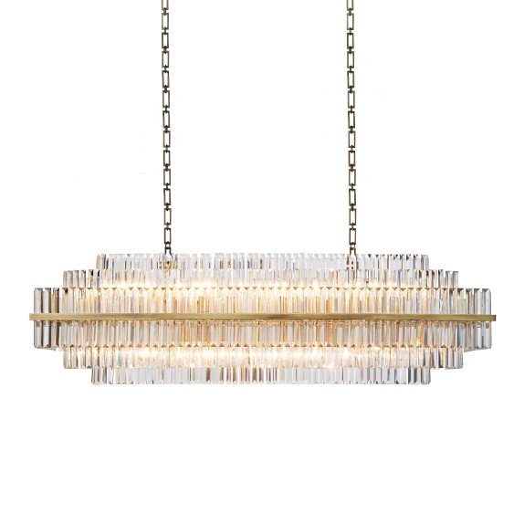 Vienna 52 Linear Crystal Chandelier Antique Brass Williams Sonoma Vienna 52 Linear Crystal Chandelier Antique Brass