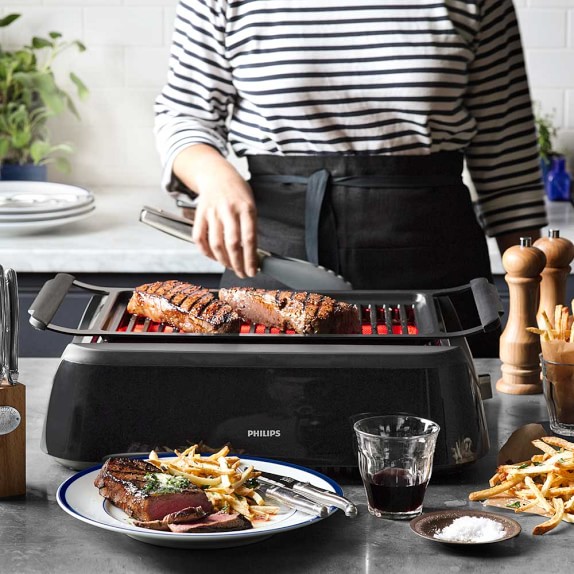 Philips Smoke-Less Infrared Grill with BBQ & Steel-Wire Grids | Williams Sonoma