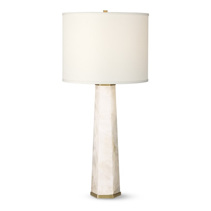 Tall Cut Stone Table Lamp White Quartz Williams Sonoma