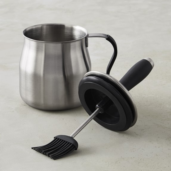StainlessSteel Basting Pot with Silicone Brush and Handle Williams