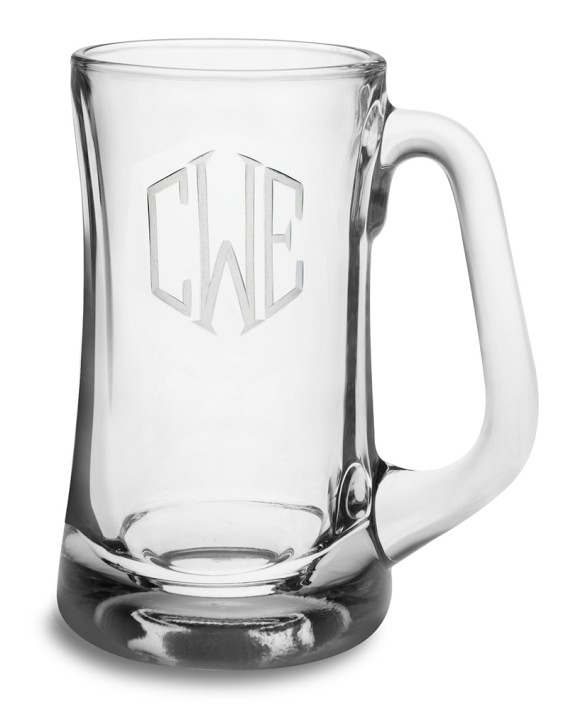 monogrammed beer mugs williams sonoma