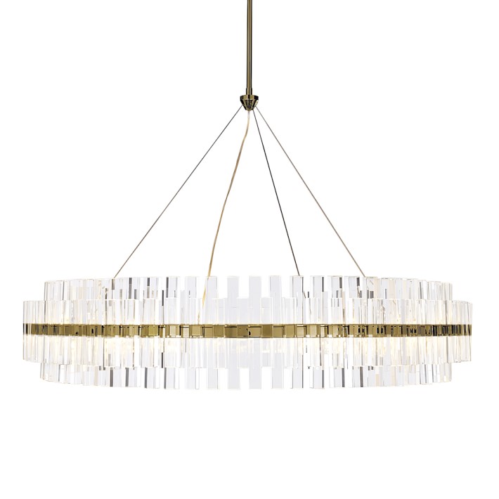Phoebe 48 Round Crystal Chandelier Antique Brass Williams Sonoma