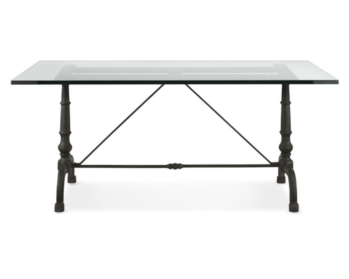 La Coupole Rectangular Iron Bistro Table With Glass Top Williams La Coupole Rectangular Iron Bistro Table With Glass Top Williams Sonoma