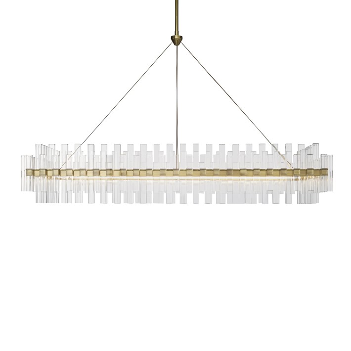 Phoebe 52 Linear Crystal Chandelier Antique Brass Williams Sonoma