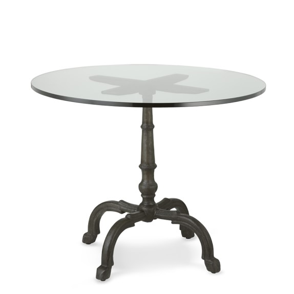 La Coupole Round Iron Bistro Table With Glass Top Williams Sonoma Roll Over Image To Zoom