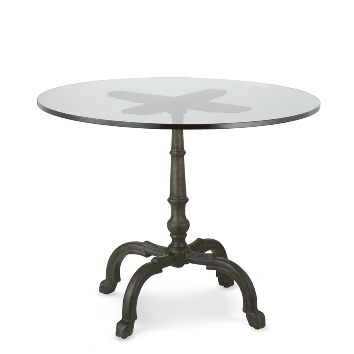 La Coupole Round Iron Bistro Table With Glass Top Williams Sonoma