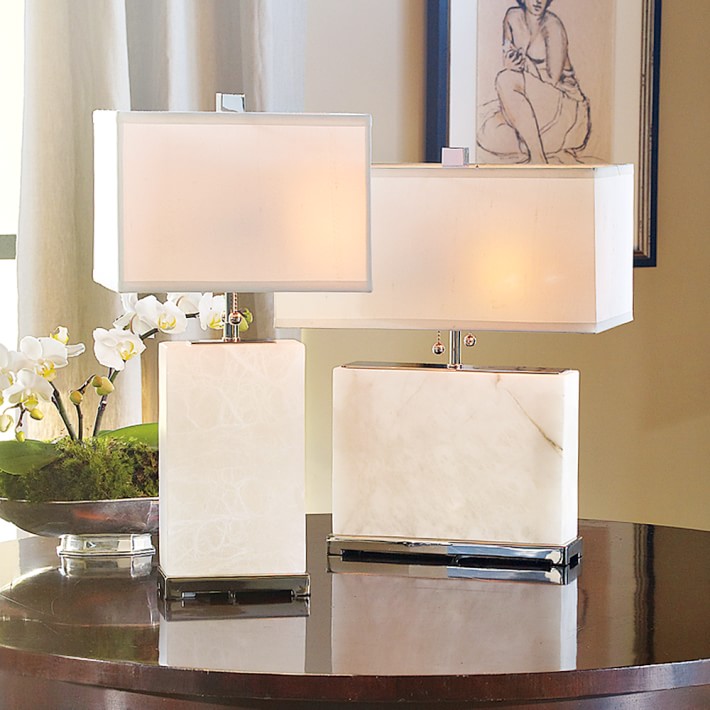 Alabaster Block Lamp Tall Williams Sonoma