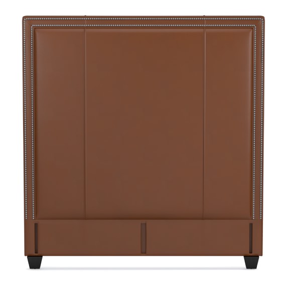 Gramercy Tall Leather Bed & Headboard Williams Sonoma