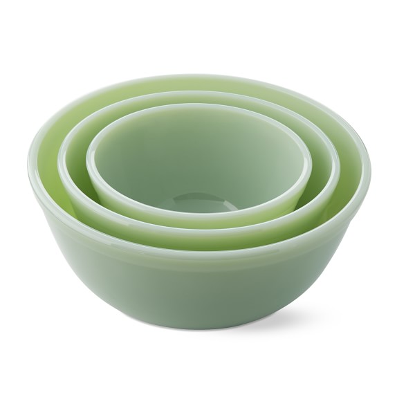 Mosser Glass Mixing Bowls, Set of 3, Green Williams Sonoma