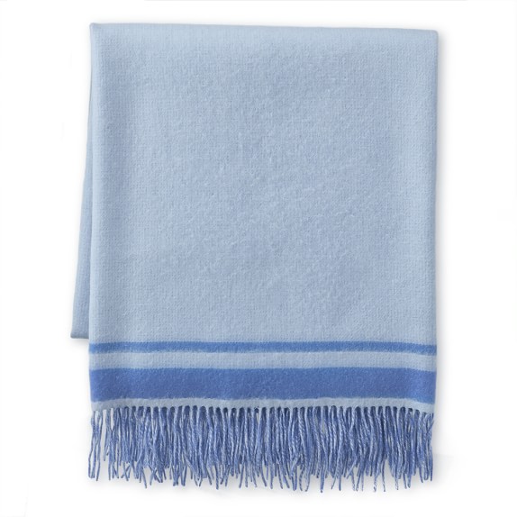Double Face Cashmere Throw, Periwinkle/Light Williams Sonoma