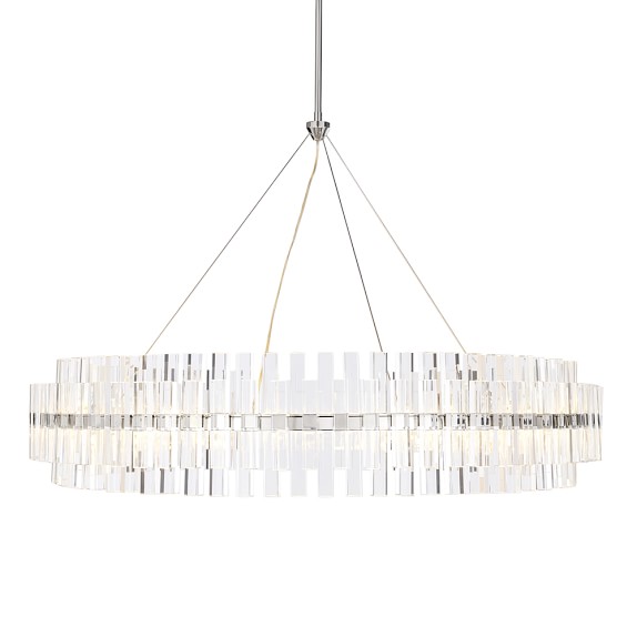 Phoebe 48 Round Crystal Chandelier Polished Nickel Williams Sonoma Roll Over Image To Zoom