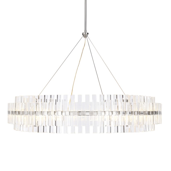 Phoebe 48 Round Crystal Chandelier Polished Nickel Williams Sonoma