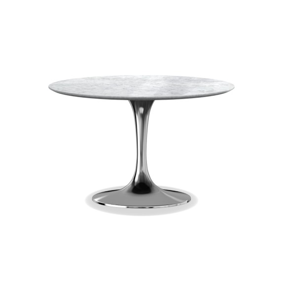 Tulip Pedestal Oval Dining Table, Polished Nickel Williams Sonoma