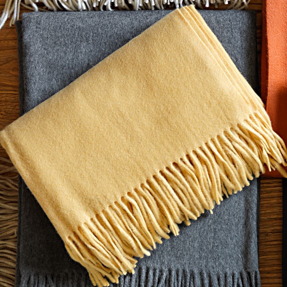 Solid Cashmere Throw, Cornsilk Williams Sonoma