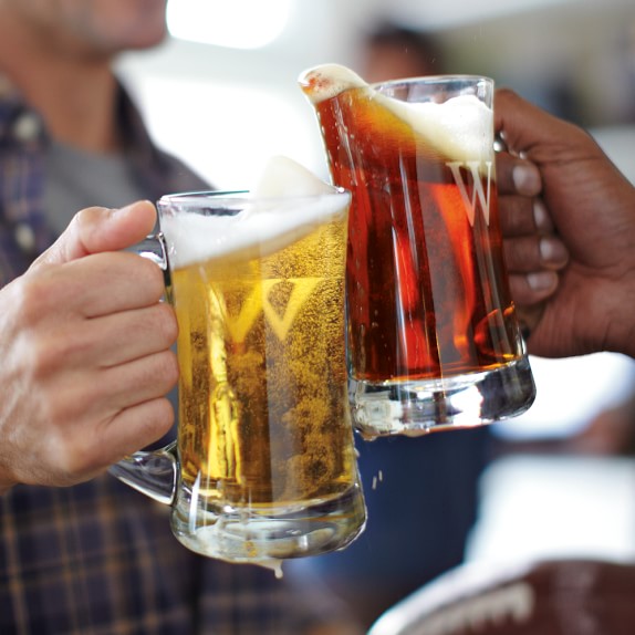 monogrammed beer mugs williams sonoma
