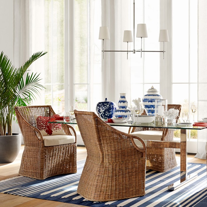 Mercer Dining Table With Glass Top Williams Sonoma