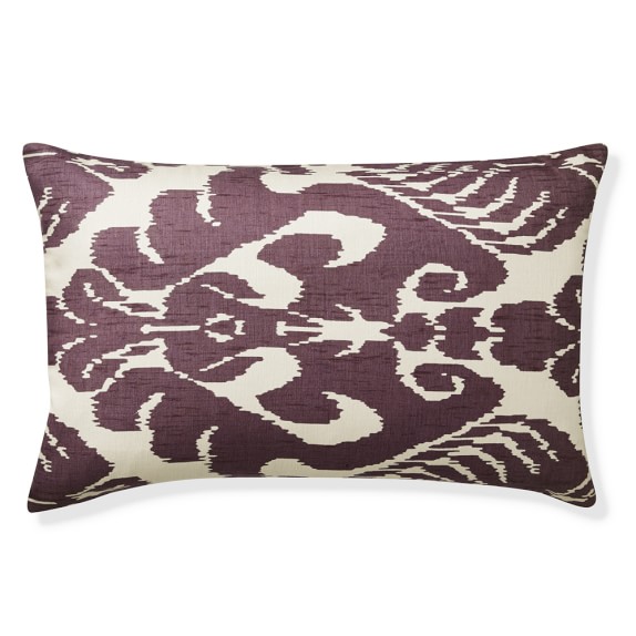 Silk Ikat Medallion Lumbar Pillow Cover, Lilac Williams Sonoma