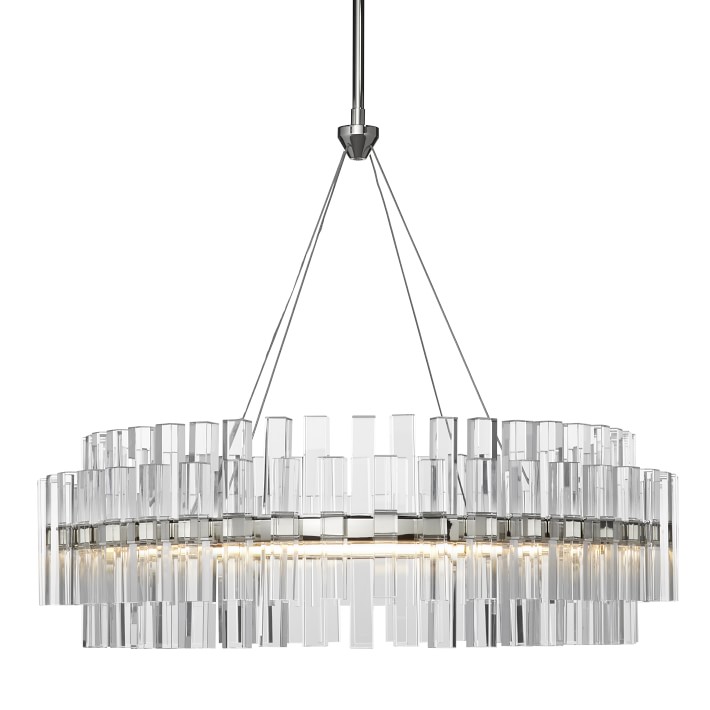 Phoebe 30 Round Crystal Chandelier Polished Nickel Williams Sonoma
