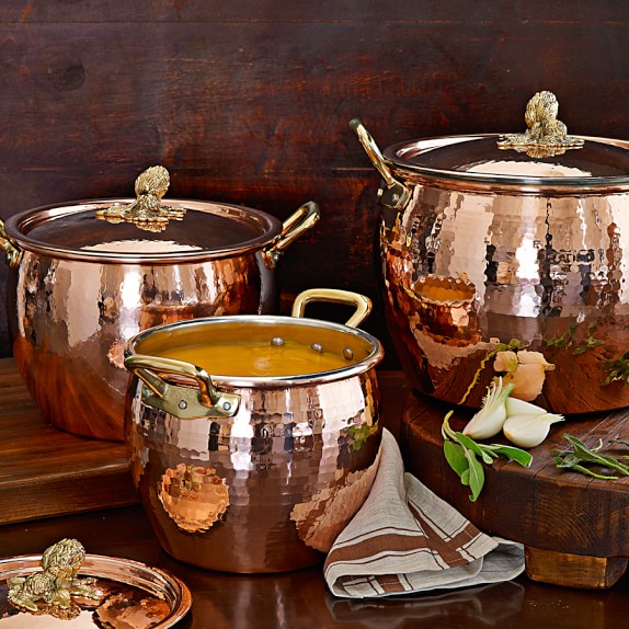 Ruffoni Historia Copper ArtichokeHandle Stock Pots Williams Sonoma