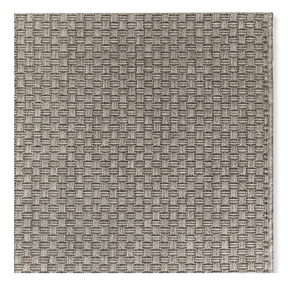 Faux Natural Basketweave Indoor/Outdoor Rug, Brown/Gray | Williams Sonoma