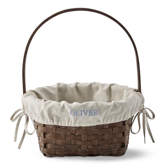 Walnut Rattan Easter Basket with Liner Williams Sonoma