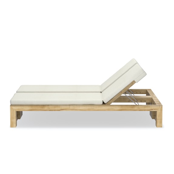 Larnaca Outdoor Teak Double Chaise Williams Sonoma Larnaca Outdoor Teak Double Chaise