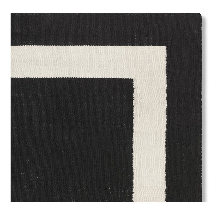 Solid Border Indoor Outdoor Rug Black Williams Sonoma