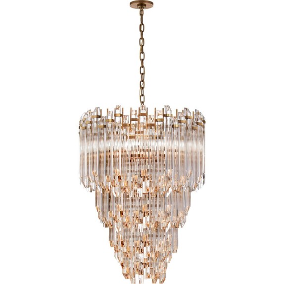Adele Waterfall Chandelier Antique Brass Williams Sonoma Adele Waterfall Chandelier Antique Brass