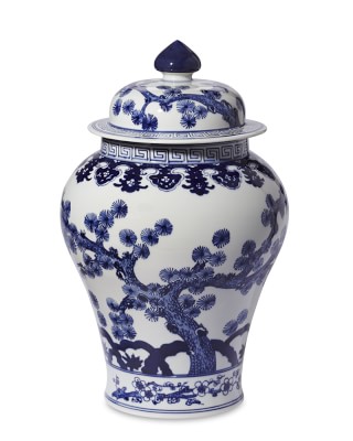 Blue & White Swallow Tail Ginger Jar, 16