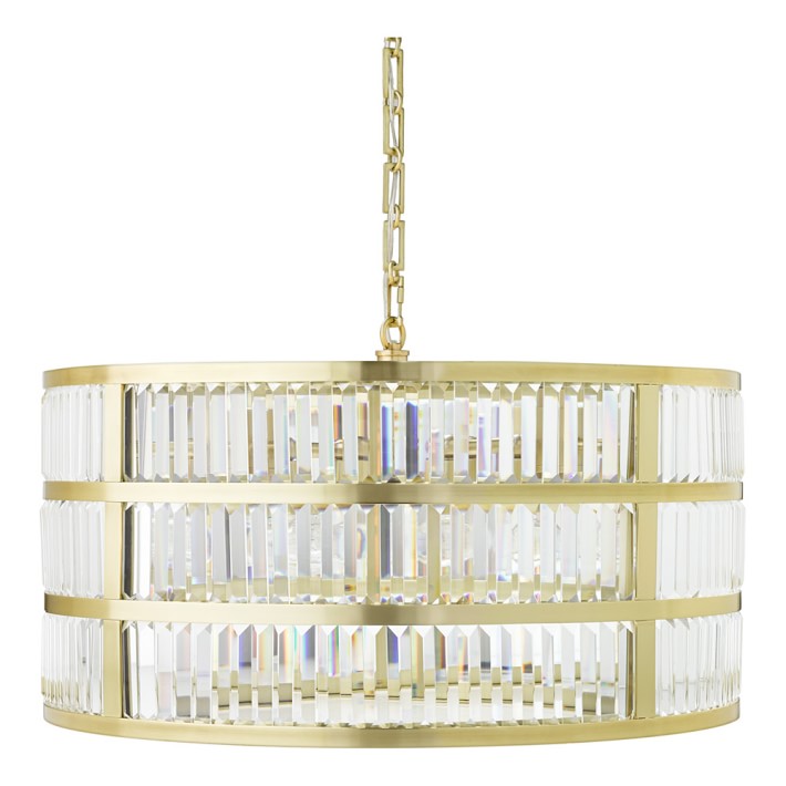 Lamont 28 Round Crystal Chandelier Antique Brass Williams Sonoma