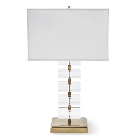 Stacked Crystal Table Lamp Antique Brass Williams Sonoma Stacked Crystal Table Lamp Antique Brass