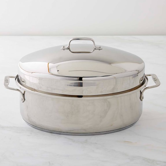 All Clad StainlessSteel Covered Oval Roaster Williams Sonoma