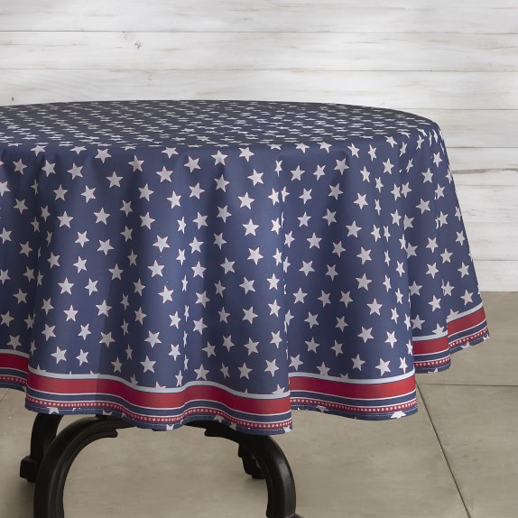 Picnic Star Oilcloth Outdoor Round Tablecloth Williams Sonoma Picnic Star Oilcloth Outdoor Round Tablecloth