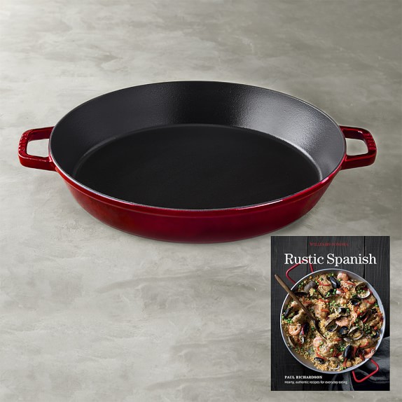 Staub CastIron Paella Pan with Rustic Spanish with Cookbook Williams