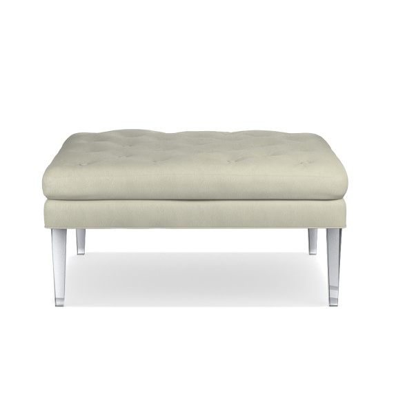 Lucite Leather Ottoman Williams Sonoma