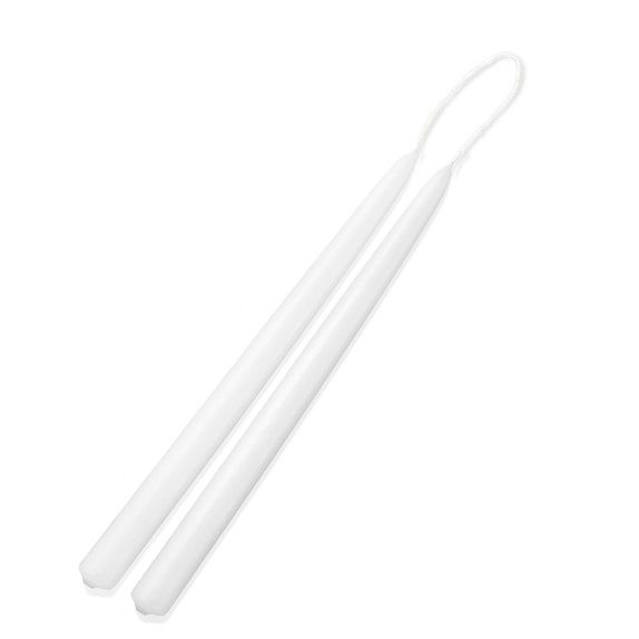Colored Taper Candles, Set of 2, White