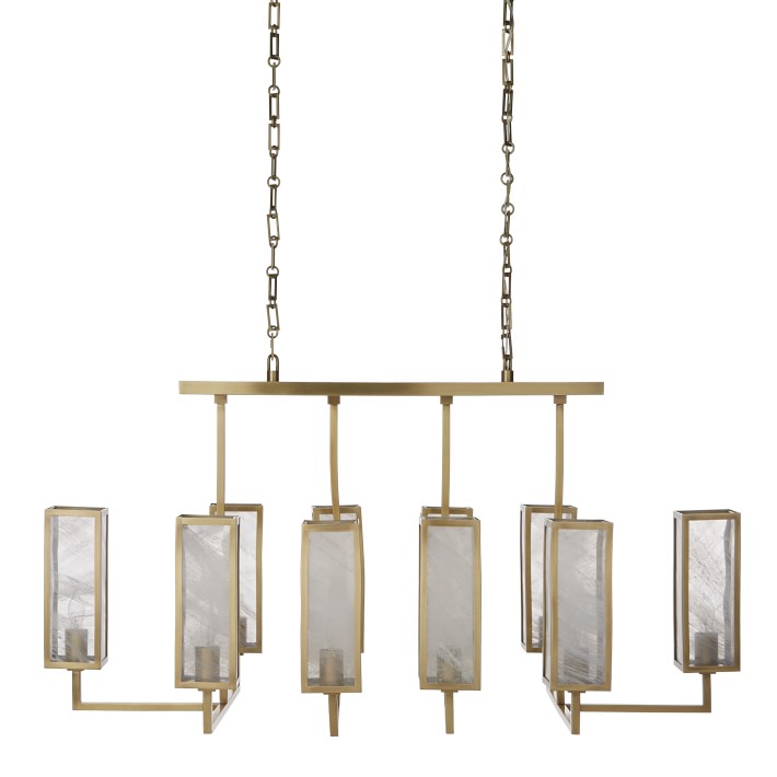 Vaughn Linear Chandelier Antique Brass Williams Sonoma
