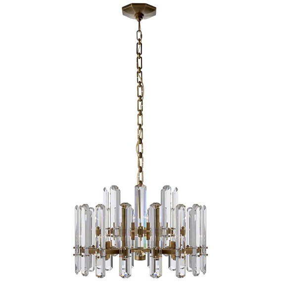 All Lighting Williams Sonoma Aerin Savannah Crystal Chandelier Antique Brass