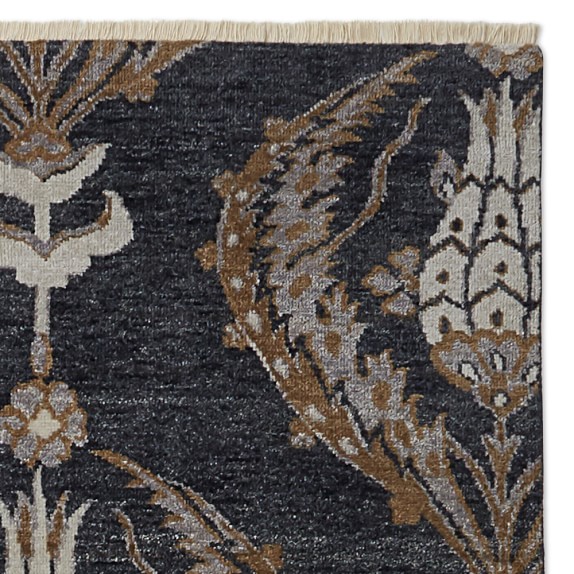 Ottoman Garden Hand Knotted Rug Swatch Indian Ink Sepia Williams Ottoman Garden Hand Knotted Rug Swatch 18x18