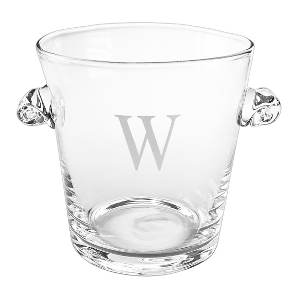 Monogrammed Glass Ice Bucket Williams Sonoma