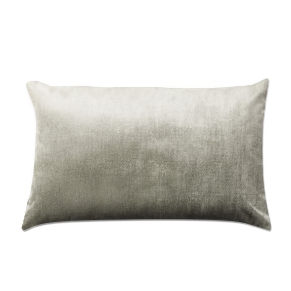 Velvet Lumbar Pillow Cover, Gray Williams Sonoma