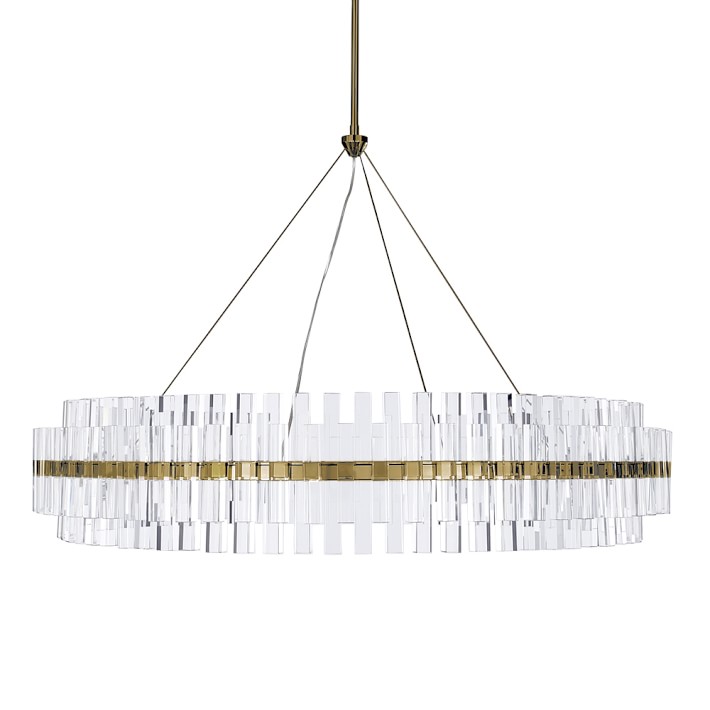 Phoebe 48 Round Crystal Chandelier Antique Brass Williams Sonoma