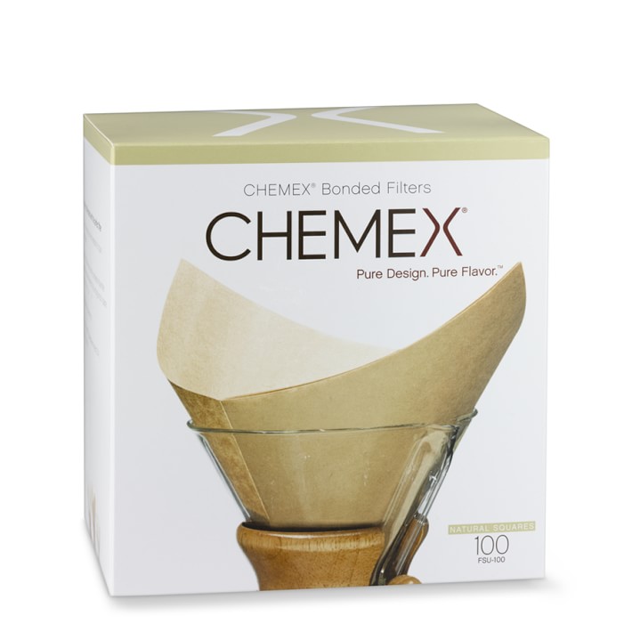 chemex unbleached prefolded square coffee filters williams sonoma